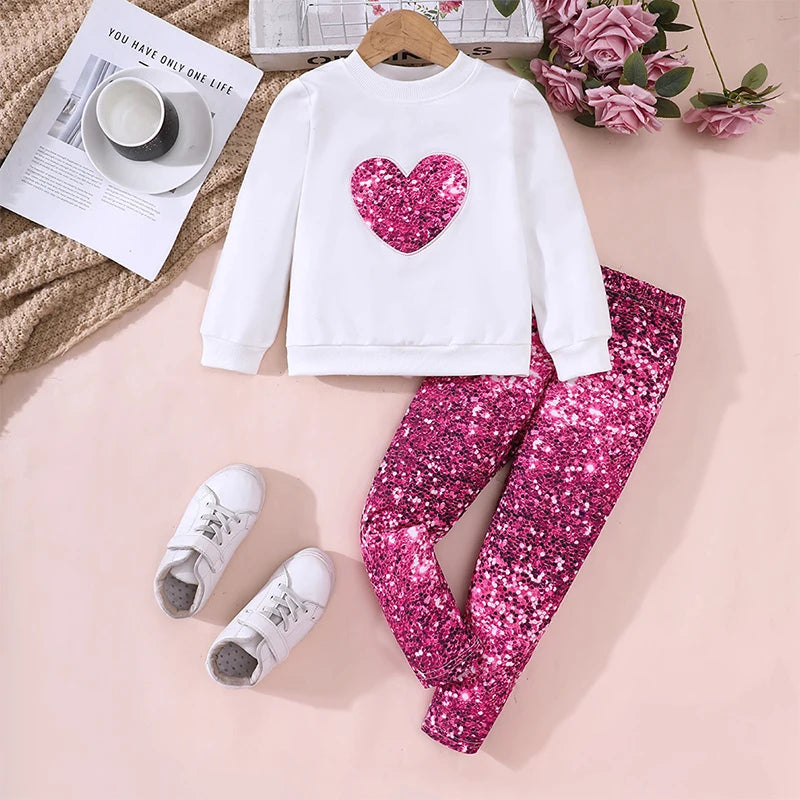 Girls Floral Top and Leggings Set back