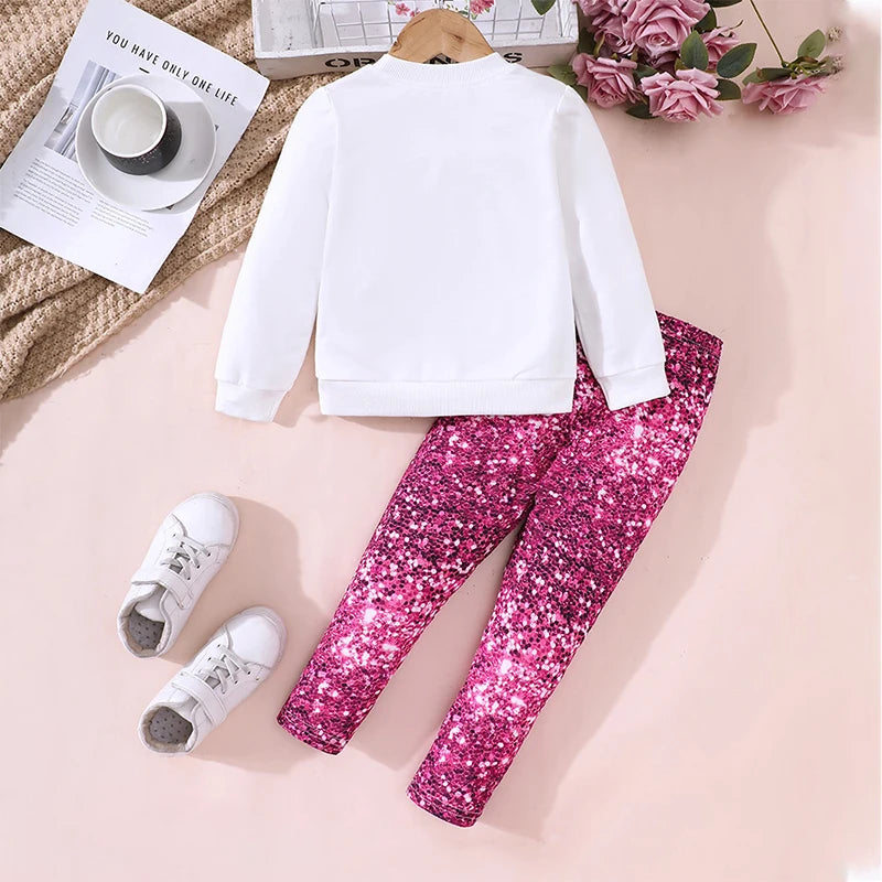 Girls Floral Top and Leggings Set detail