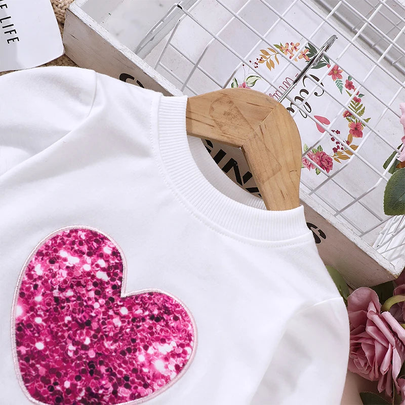 Girls Floral Top and Leggings Set worn