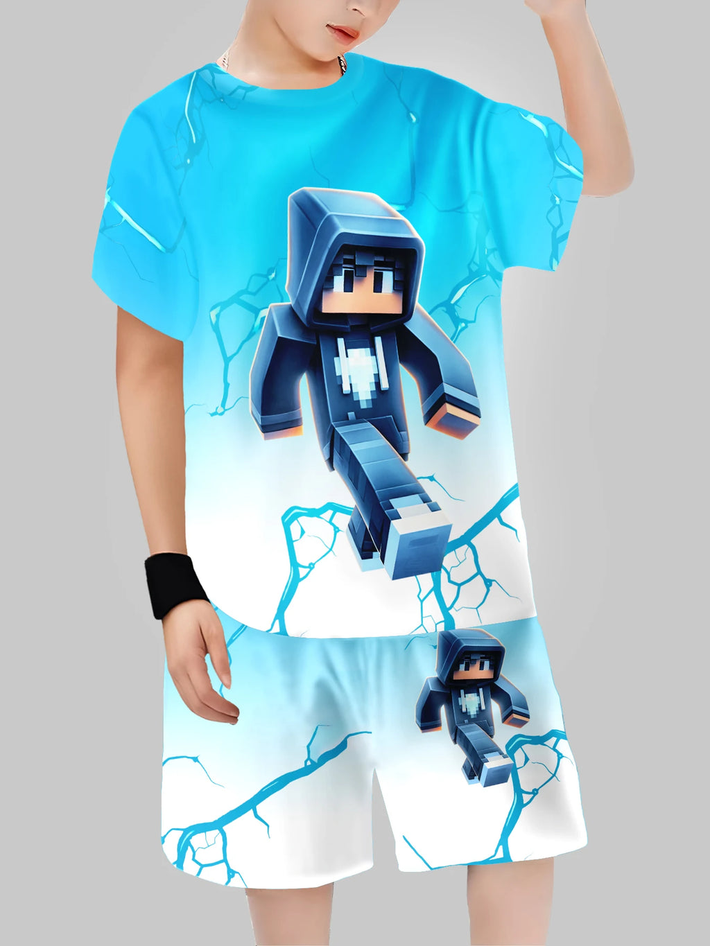 Kids digital print t-shirt and shorts set | See:Saw Kids