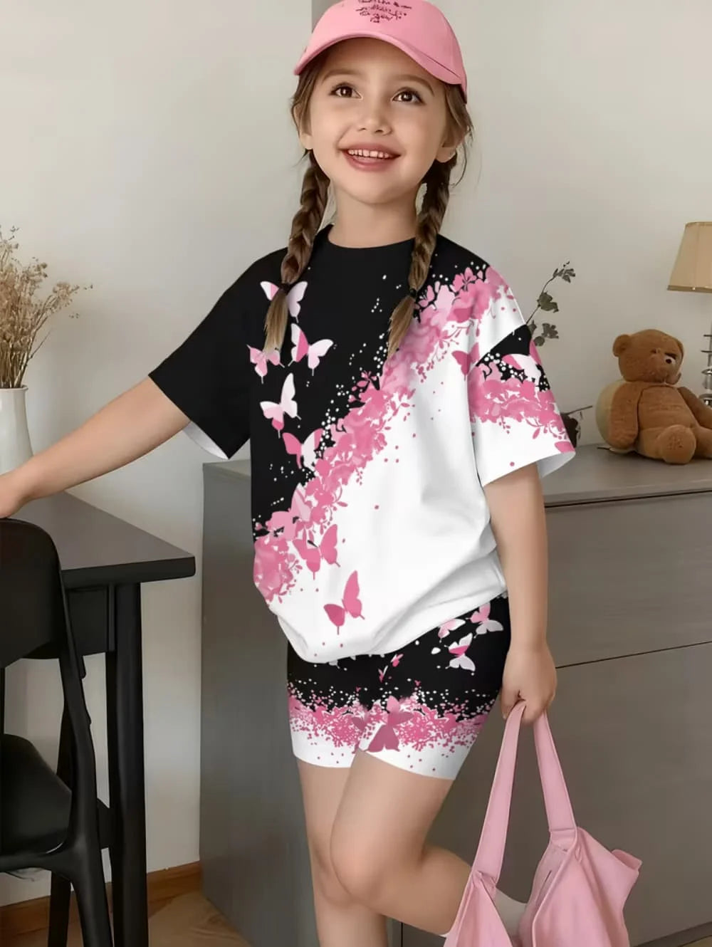 Kids 3D butterfly print t-shirt and shorts set | See:Saw Kids