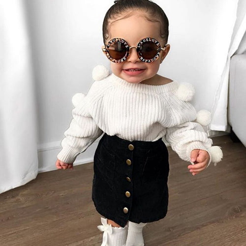 Girls bobble sweater and pencil skirt outfit for toddlers | See:Saw Kids