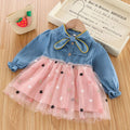 Girls denim tutu puff sleeve party dress for toddlers | See:Saw Kids