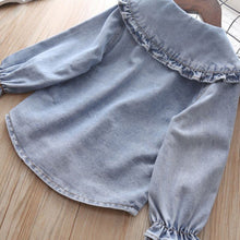 Load image into Gallery viewer, Denim Blouse &amp; Mesh Pleated Skirt Outfit