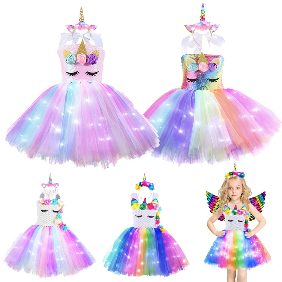Light up unicorn tutu princess dress for girls parties | See:Saw Kids